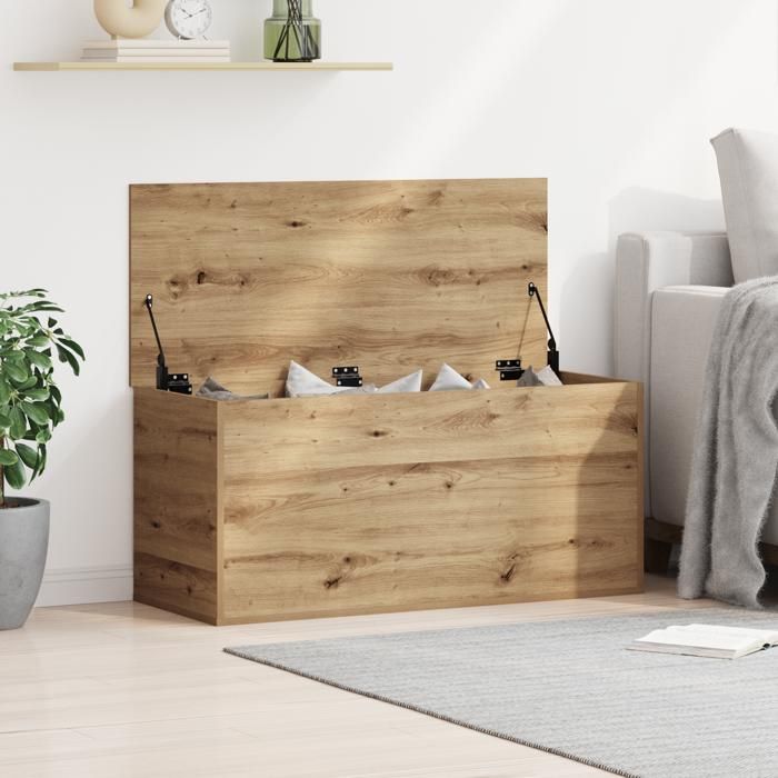 Moderne Coffre de rangement Armoire de rangement extérieur - avec couvercle Chêne artisan 100x42x46 cm Bois dingénierie