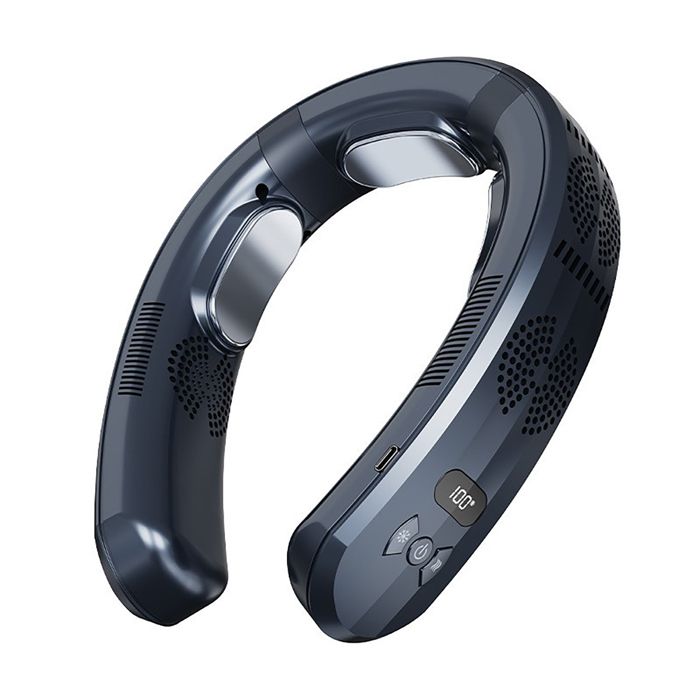 Ventilateur de cou - KZQ - 6000 mAh - Recharge USB - Affichage numérique - Refroidissement rapide - Kzq