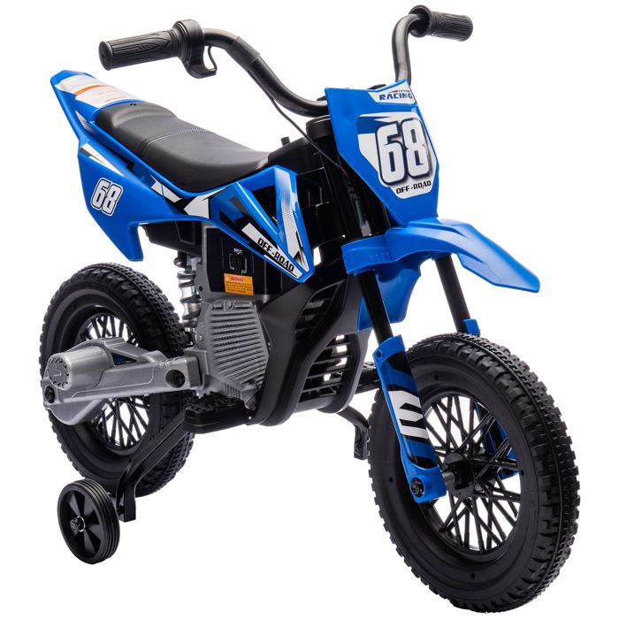 Moto Cross &Eacute;lectrique Dirt Bike Enfant 12v 2 Moteurs 2 Vitesses 2,4-5 Km/H Musiques Bleu