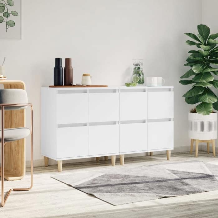 (ON SALE)(2 pcs)Buffets Meuble dEntrée - Buffet Salon blanc 60x35x70 cm Bois dingénierie EU829078
