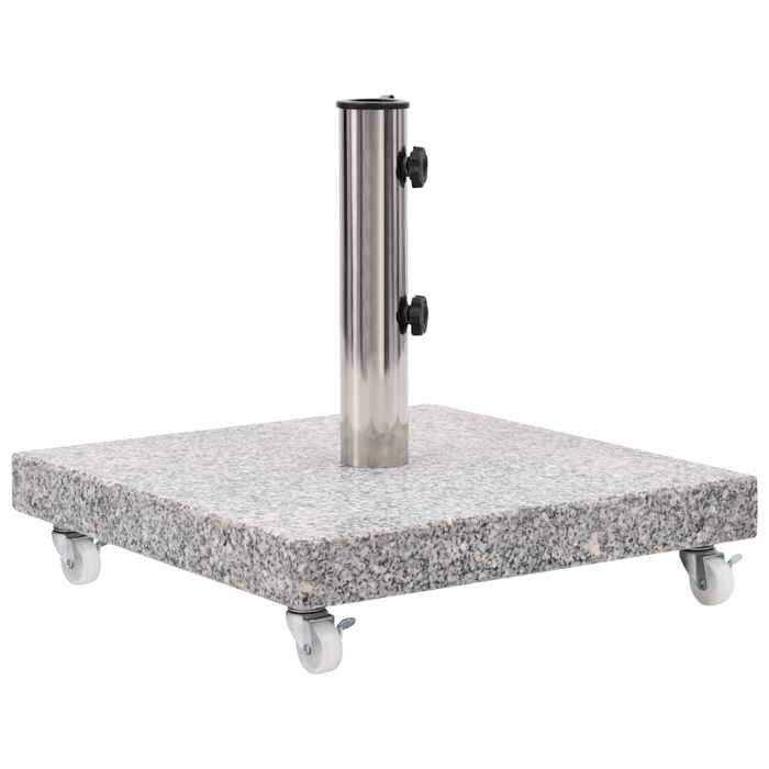 （SOLDES SEPT)Dalle pour pied de parasol - ROUMEI - Socle de parasol Granite 30 kg Carré Gris &1648774