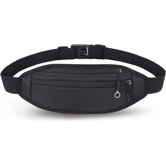 Sac banane de course étanche idéal pour le sport (course à pied jogging fitness cyclisme) (noir)