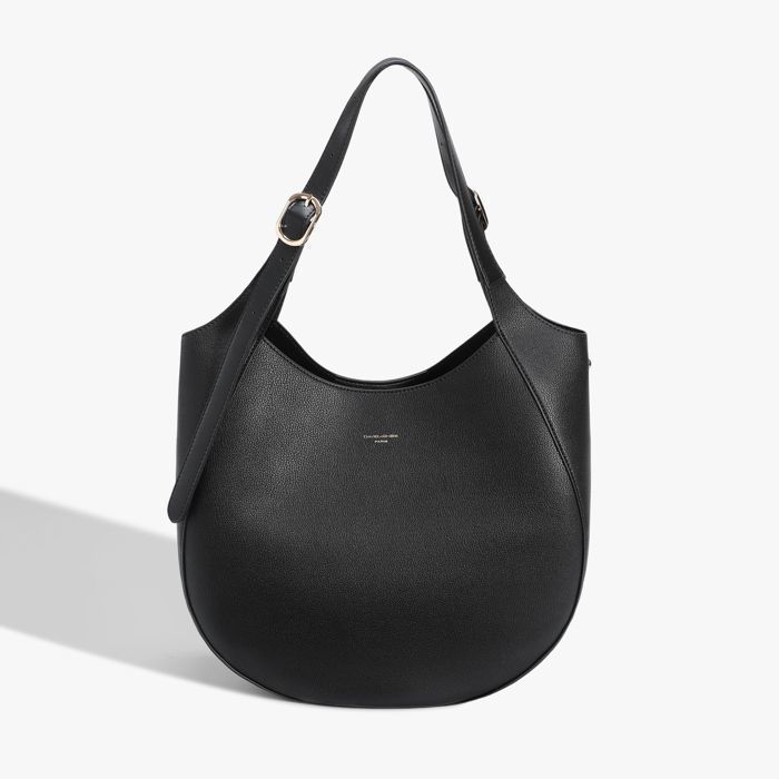 David Jones - Grand Sac Porté Epaule Hobo Cuir PU Femme - Noir