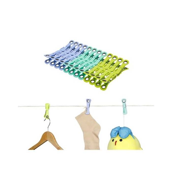 Pinces à Linge Plastique Lot de 24 pour Séchage Vêtements Étendoir Antidérapant Résistant Durable