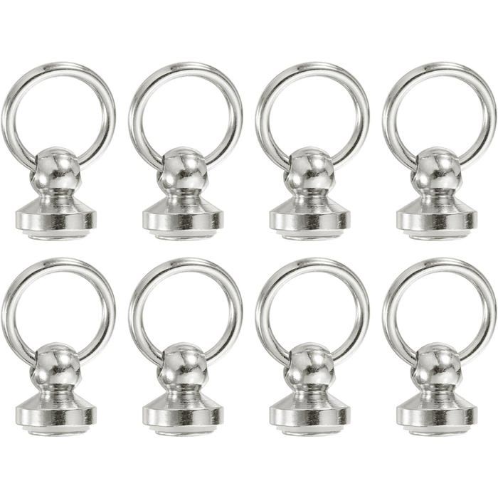 Lot de 8 Rivets Tête Ronde 9.5mm Argent - Fixations Vis pour Maroquinerie DIY Ceintures Sacs Portefeuilles Cuir