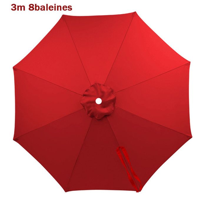Toile de rechange pour parasol de terrasse 3 m 8 baleinesRougeCadre de parasol non inclus auvent seulement