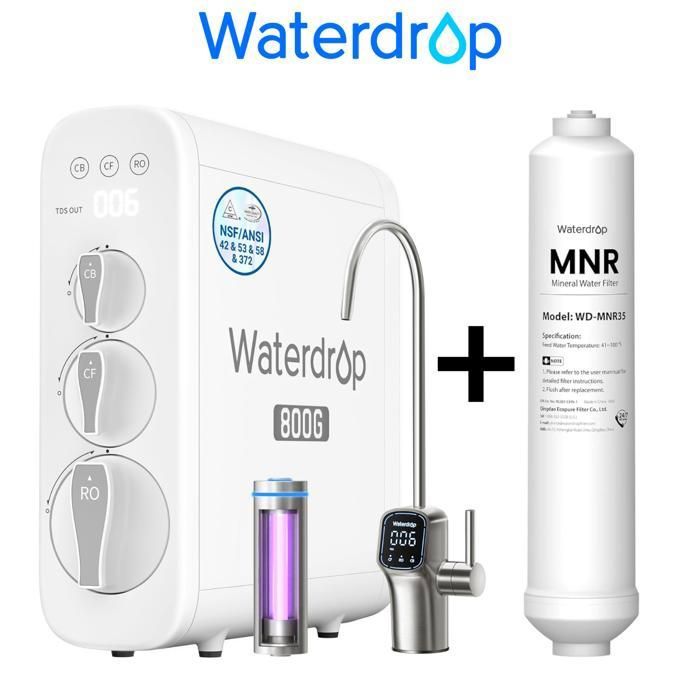 Waterdrop WD-G3P800 Système d’osmose inverse RO avec filtre à eau WD-MNR35 inclus