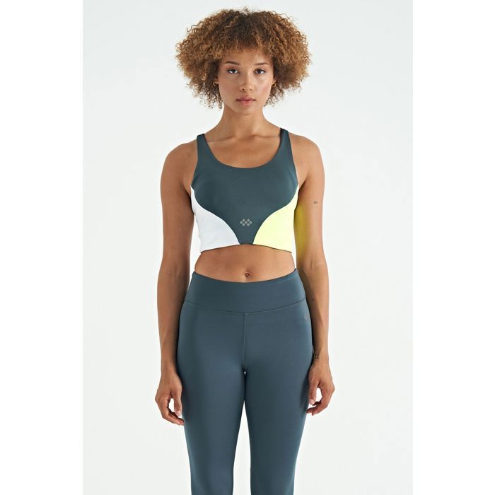 Top De Sport Court Femme À Blocs De Couleur
