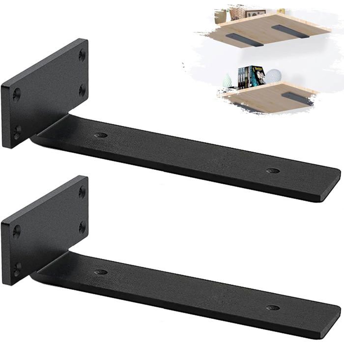 Lot de 2 Equerre Etagere Murale équerre Industrielle Equerre Charge Lourde 5 mm Dépaisseur Support étagère Murale (30 cm)