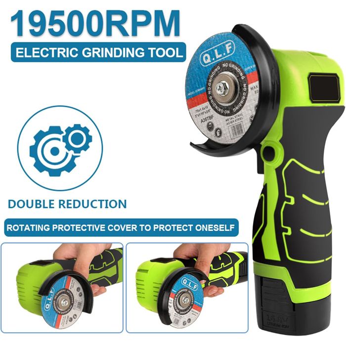 Mini meuleuse dangle 16 8 V 19 500 tr/min 2 batteries 1 chargeur adaptée à la coupe et au meulage du métal et du bois.
