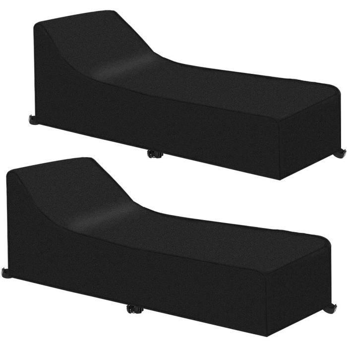 Housse De Protection Pour Chaise Longue De Jardin - Dimensions 208x79x76 Cm, Tissu Oxford Argenté Imperméable Et Anti-UV