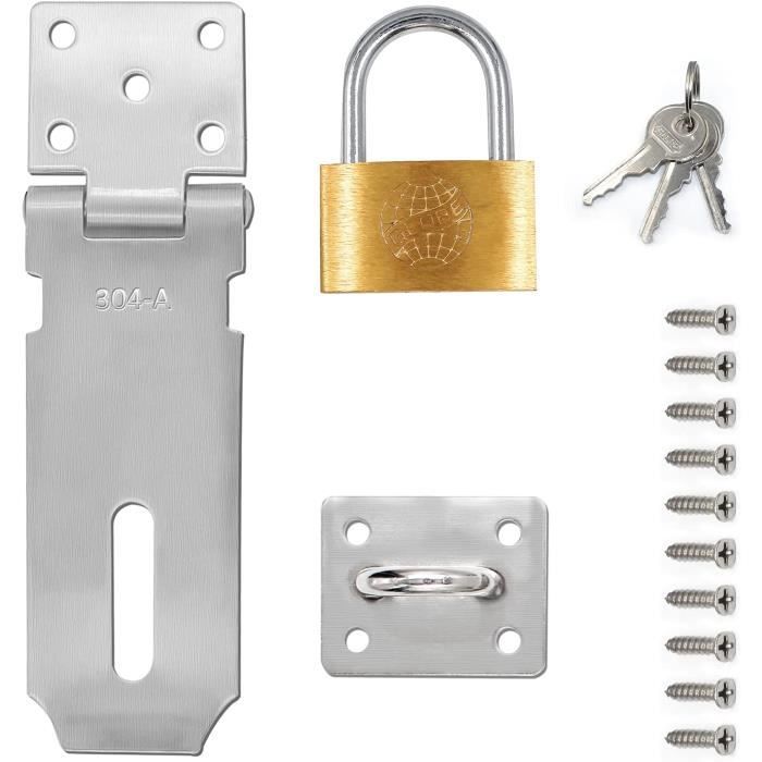 Loquet De Porte En Acier Inoxydable 4 Pouces | Moraillon Et Agrafe Pour Cadenas - Sécurité Armoires