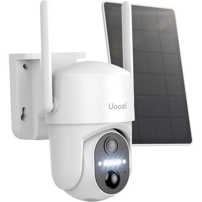 Caméras Dômes - Uoozi Caméra Surveillance Wifi Extérieure Sans Fil Solaire 2k Dôme Orientable 360° Pir Détection Mouvement