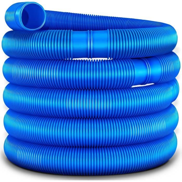 Tuyau Piscine Blanc 32 Mm – 6 Mètres Flexible, Résistant Au Chlore, Avec Colliers De Serrage Inox