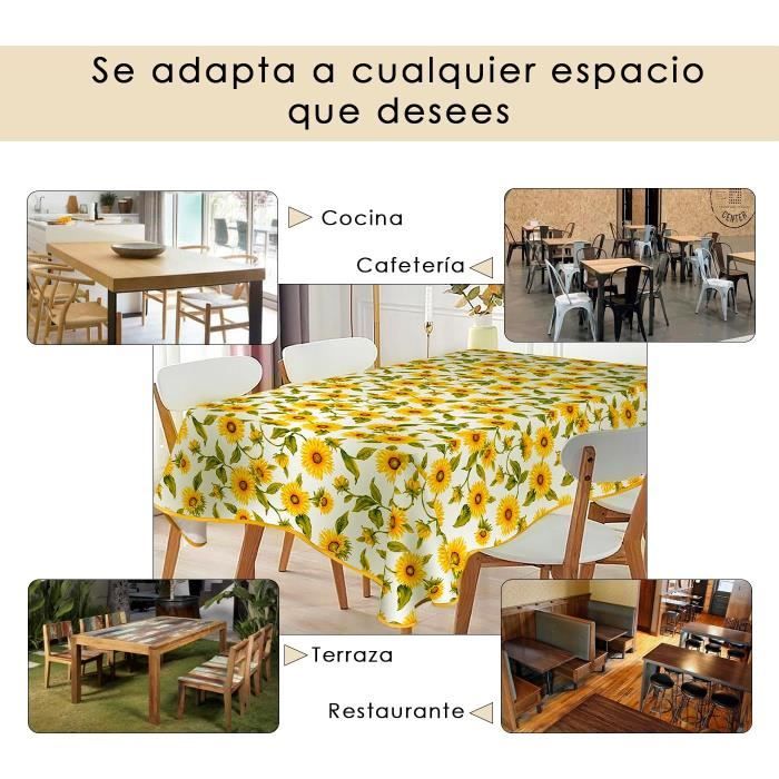 Nappe PVC Rectangulaire Imperméable Et Anti-taches - 140x280 Cm - Pour Salle à Manger, Fête, Jardin (Style C)