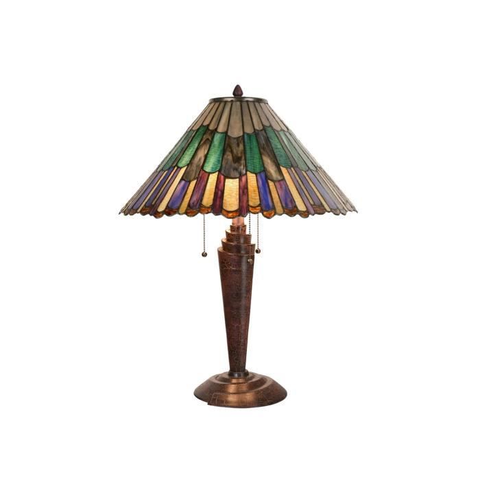 Coloured By Art - Tiffany Lampe - Lampe de table Tiffany Styled Flower Twist