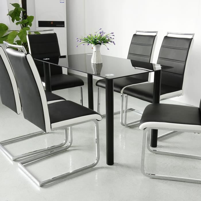 HEk Lot de 6 chaises de salle à manger bureau en forme d'arc