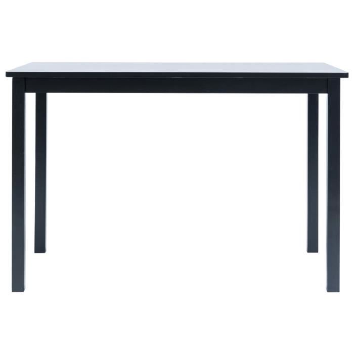 table de salle à manger kai - noir - 114x71x75 cm - bois d'hévéa massif