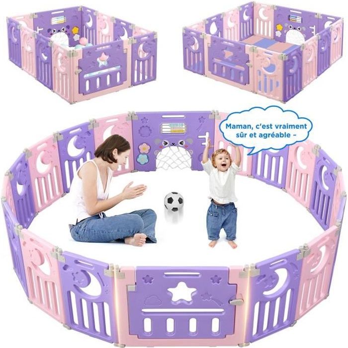 Parc Bebe Plastique 12 2 Panneaux Pour La Securite D Enfants Barriere Maison Interieur Exterieur Jardin Violet Rose Cdiscount Puericulture Eveil Bebe