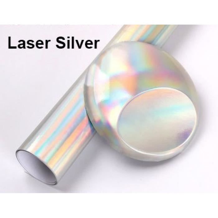 Version Laser Silver 152cm X 10cm Le Plus Recent Argent Noir