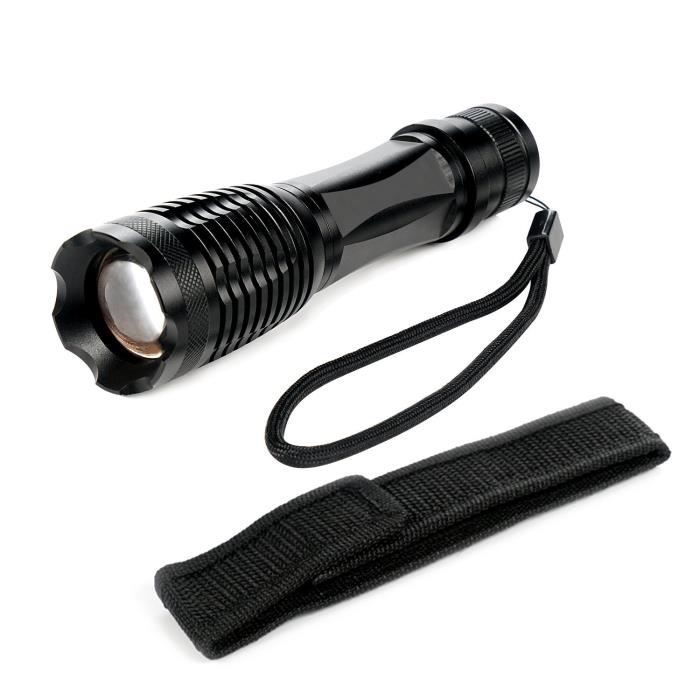 Cree xml t6 led zoom ajustable de poche torche de sécurité lampe lampe de poche