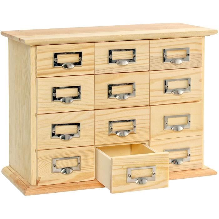 Grande armoire d'apothicaire en bois | Meuble à tiroirs d'atelier