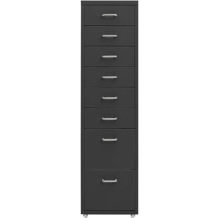 Armoire de bureau - Haute qualité - Classeur mobile Anthracite 28x41x109 cm Métal