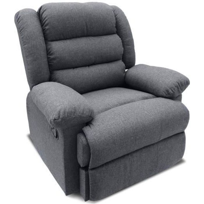 Fauteuil relax Norton tissu Gris Fauteuil relax Norton tissu Gris