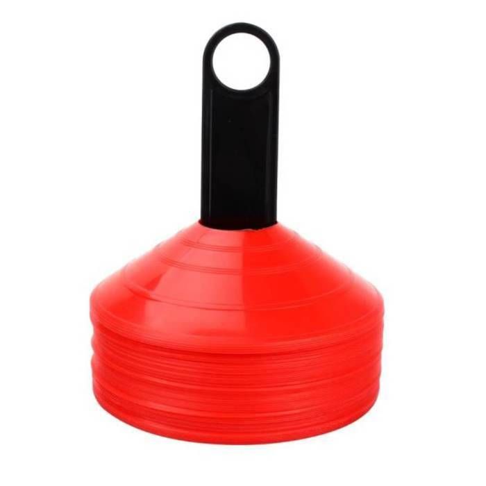 50 PCS Coupelles Cônes Plots dEntrainement et de Marquage Tout Type de Sport D. 20 x Ht. 5 cm 26 Gr Avec Support - D-Work