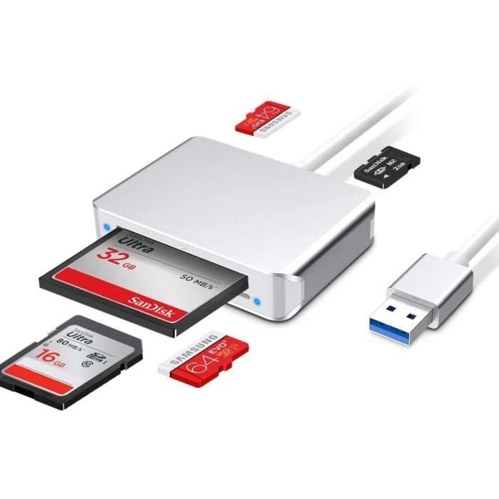 Lecteur Carte SD USB 3.0 Multi Card pour CF - SD - M2 - TF - SDHC - SCXC -  MMC - MMC Carte Mémoire 5 en 1 Compatible avec [223] - Cdiscount  Informatique