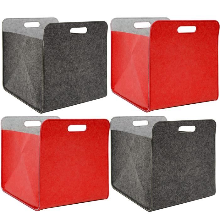 4 Boites De Rangement Feutre 33x33x38 Cm Kallax Panier Feutrine
