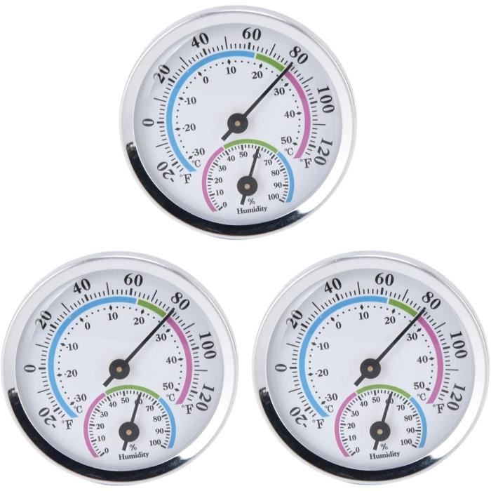 Thermomètre Hygromètre Analogique Mural - Mesure Température (-30°C à 60°C) Et Humidité - Pour Maison, Bureau, Serre - 9