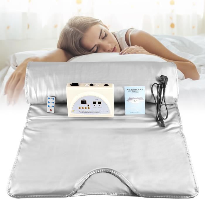 Couverture de Sauna Infrarouge,Aomdom 220V 2 zones Couverture Sauna Chauffante SPA Portable à Domicile de Detox de Forme Physique Be
