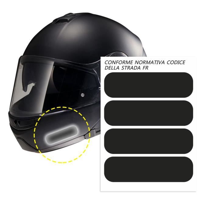 Autocollants Réfractifs pour Casque Moto, Noir, 4 Pièces 85 x 23 mm -  Cdiscount Auto