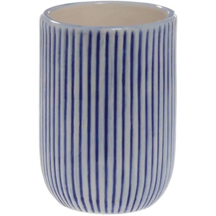 Distributeur de Savon Liquide Porcelaine 300ml Doux Ferme BlancBleu