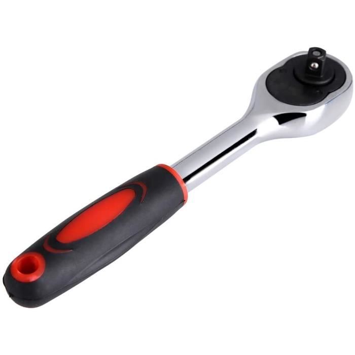 Clé à Cliquet Rapide 1/4" - Acier Haute Teneur Carbone - Changement De Douille Rapide - Pour Entretien Auto