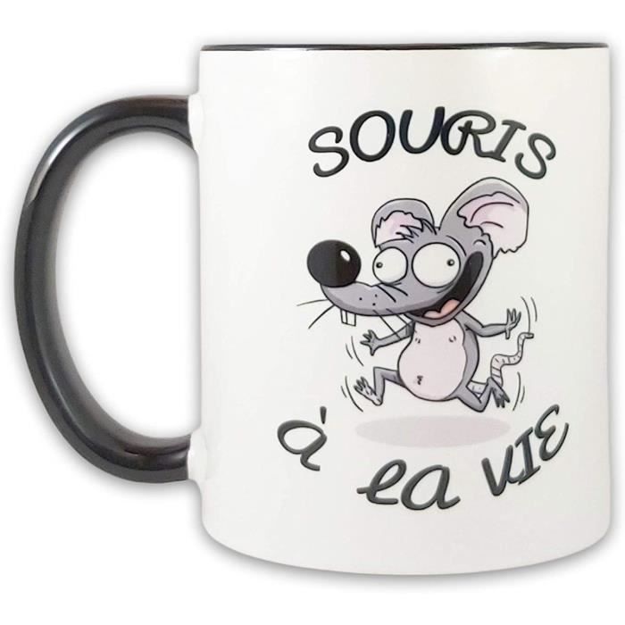 Mug Original à Café Message Humoristique Tasse Sympa Fun avec Jeu De Mots  Souris à La Vie Idée Cadeau Drôle Rigolo pour Amis Collègu - Cdiscount  Puériculture & Eveil bébé