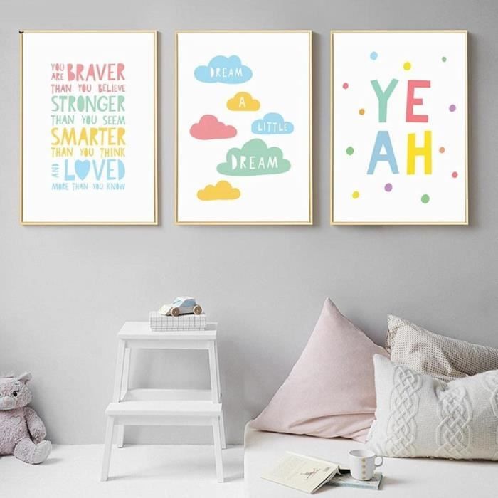 Mignon Toile Peinture Arc En Ciel Mur Art Citations Affiche Nuage Impression Bebe Filles Chambre Decoration 3x30x40cm 8579 Cdiscount Maison Mignon Toile Peinture Arc En Ciel Mur Art Citations Affiche Nuage Impression Bebe Filles Chambre Decoration 3x30x40cm 8579 Cdiscount Maison