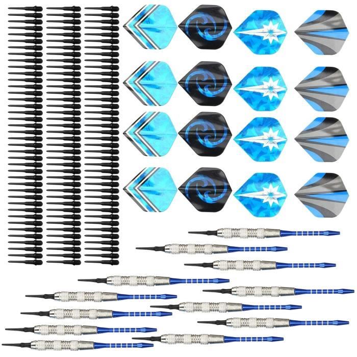 HugOutdoor Lot De 12 Fléchettes Souples Silicone 4 Couleurs Avec Cible - 11,9 Cm