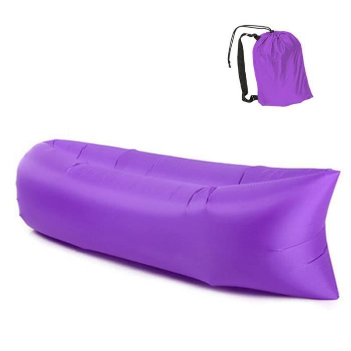 violet - chaise longue gonflable, canapé pneumatique léger, sac de couchage de plage, hamac pneumatique, cana