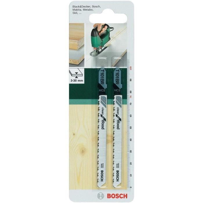 Lames de scie sauteuse Bosch T101BR HCS 76 mm Jeu de 2