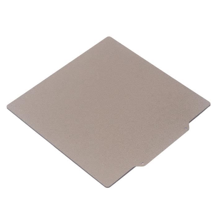 DERUC Plaque PEI Texturée Double Face 310 X 310 Mm – Magnétique Acier à Ressort – Compatible Ender 3 Max, CR-10, CR-10S, 10S Pro