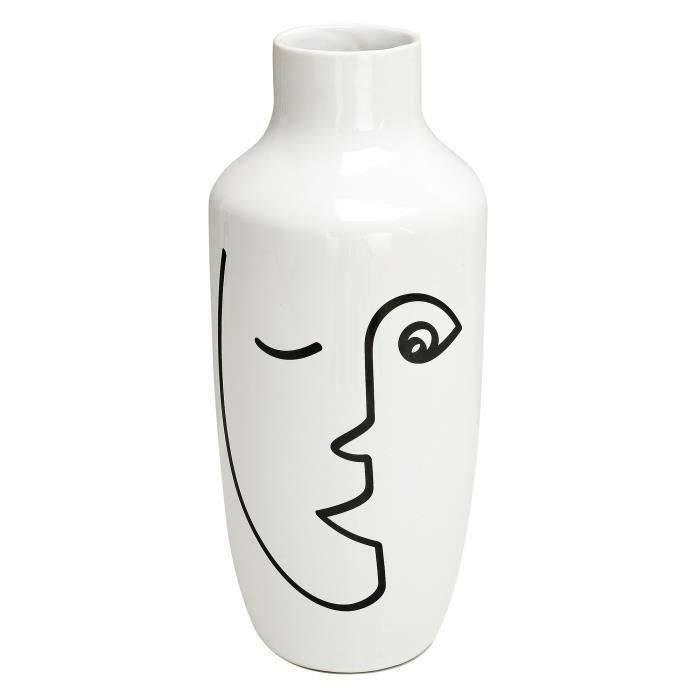 I3C Vase en céramique Blanc Moderne Décoration de Maison Vase Vase Vase en Porcelaine Mat Pour Maison et Bureau A 