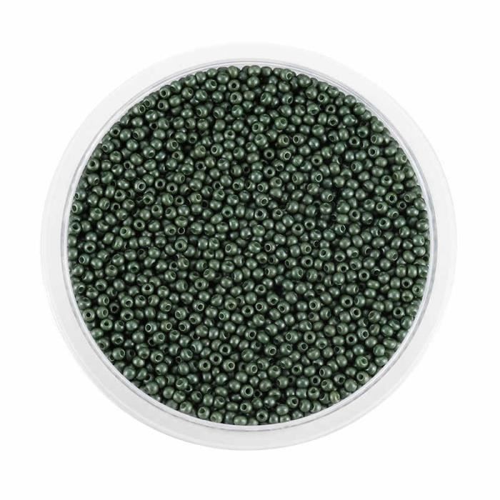Perles De Rocaille En Verre Vert Artisanal - Lot De 12 Perles Rondes De 1,5 Cm - DIY Création Bijoux