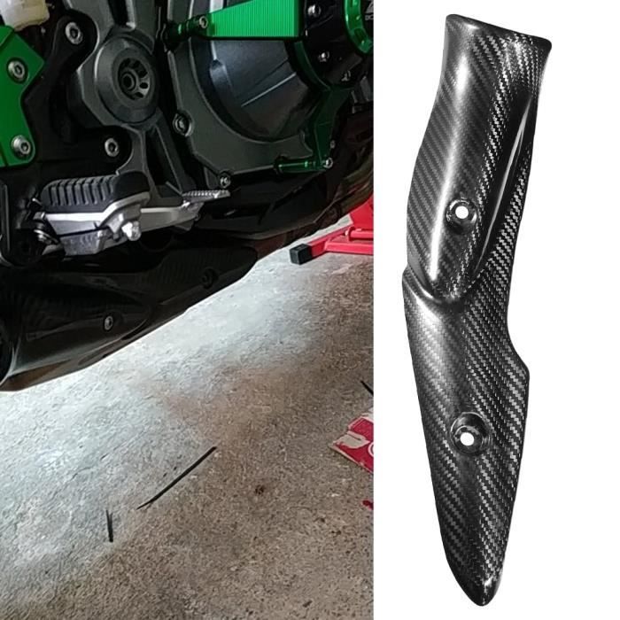 Dilwe Cache chaleur protecteur adaptable en fibre de carbone pour échappement moto Kawasaki Z900 17-19