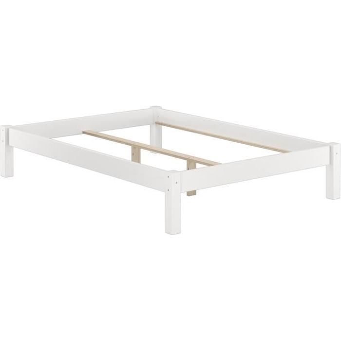 60 35 14wor Cadre De Lit Futon Pin Massif Lasure Blanc Design