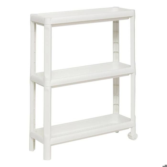 Desserte à roulettes 3 niveaux blanc H70 5cm Desserte à roulettes 3 niveaux blanc H70 5cm