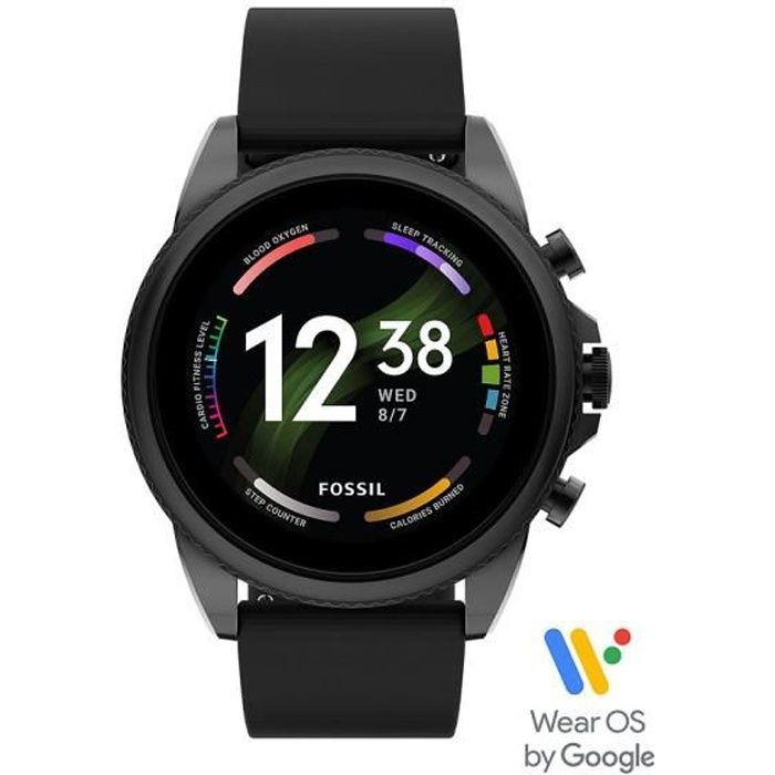 Montre Connect e Homme FOSSIL Q GEN 6 en Silicone Noir 235041