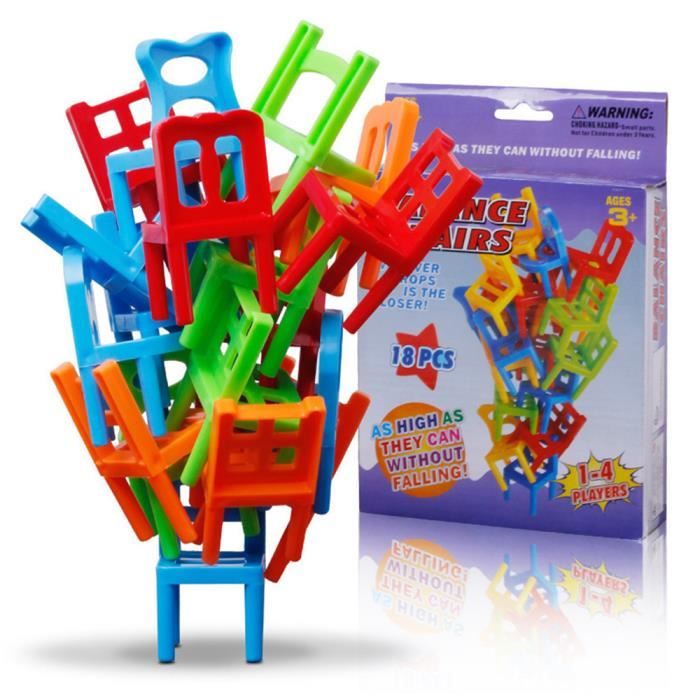 Jeu D'équilibre 42 Pièces - Chaises En Plastique à Empiler - Pour Enfants - Développe La Motricité Et La Concentration - 13