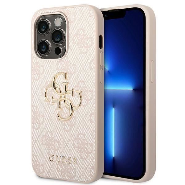 Guess Coque 4G Metal Logo Backcover pour Apple iPhone 14 Pro Max Rose - vue 4